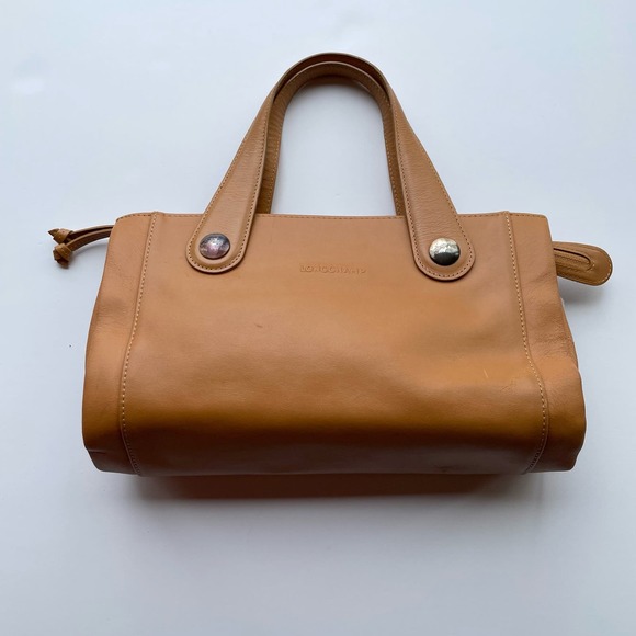 Longchamp Bags Longchamp Vintage Top Handle Bag Purse Tan Flaw Poshmark